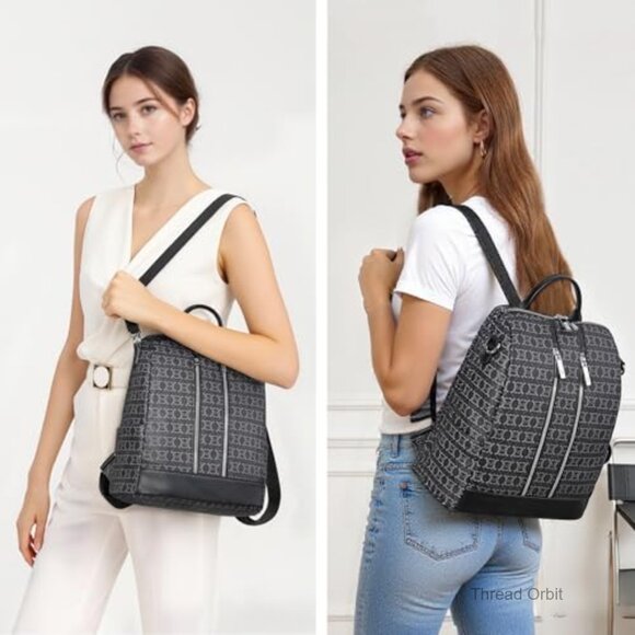 Vegan Leather Convertible Backpack Purse with Wristlet, Lightweight Travel Bag